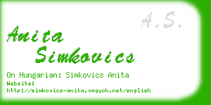 anita simkovics business card